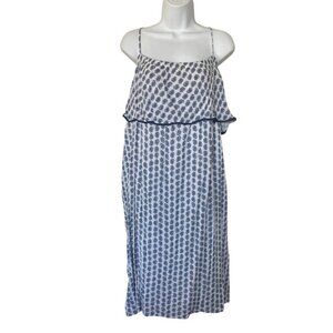 Polo Ralph Lauren White Blue Paisley Midi Dress Plus Sz 14 Sleeveless Preppy